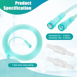 Geiserailie 3 Pack 7Ft Adult Oxygen Tubing with 2 Tubing Connector, Soft Oxygen Tube with Connector, High Flow Tube Hose for Breathing, Non Kinking Lightweight for Adult