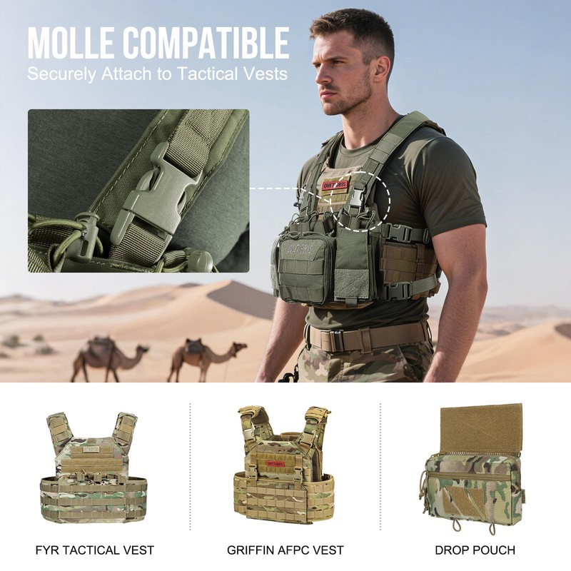 ONETIGRIS Chest Rig, MOLLE Chest Rigs Tactical Chest Rig Dangler