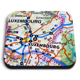 1 x Square MDF Fridge Magnet - Luxembourg Arlon Belgium Map Travel 45633