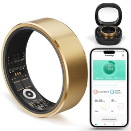 YULUCKGO YULUCKGO Health Tracker Fitness Ring Smart Ring for Health Monitor Men Women Gold(9#)