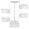 ATOLOMOTOR 5-Tier Rotating Fruit Vegetable Rack with Wheels, Kitchen Carts