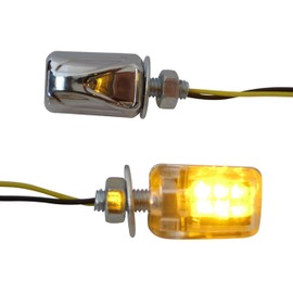 Alchemy Parts Small Micro Motorcycle Motorbike E-marked Chrome LED Indicators Turn Signals (1 Pair)