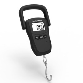 Fish Scale, Digital Hanging Scale, 110lb/1.6oz Accuracy, Durable Large Handle, Measuring Tape, Fishing Scale Luggage Scale