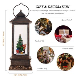 Christmas Decorations Christmas Lanterns,Xmas Gifts Christmas Snow Globe Vintage Home Suitable for Party Wedding Indoor Outdoor Patio,Sparkling with Music Singing