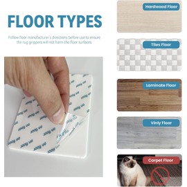 Jiyocy 10 Rug Tape Hardwood Floor No Damage, Gripper for Rug for Hardwood Floors, Carpet Tape for Area Rugs, Non Slip Rug Pads Grippers