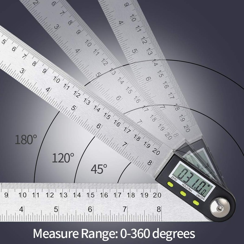 Digital Angle Finder 0-360°Digital Inclinometer Stainless Steel Protractor Angle Ruler