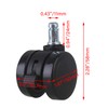 RDEXP Metal Black Office Chair Swivel Caster 50mm Dia Wheel
