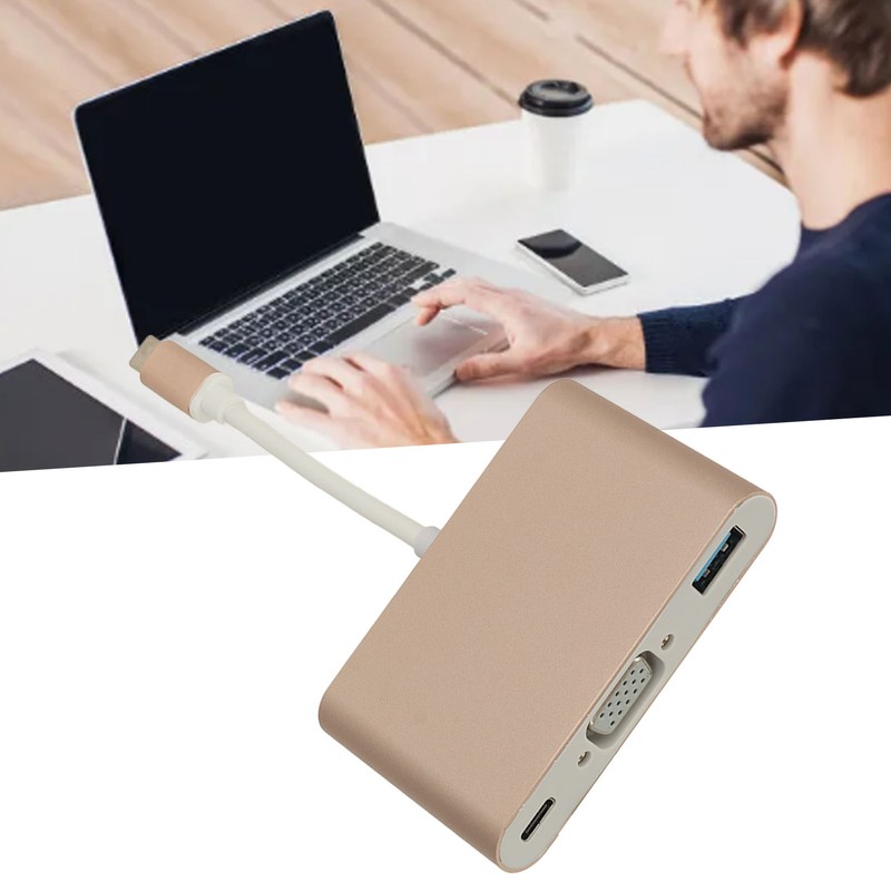 USB 3.1 Type C to VGA Adapter Hub PD 3