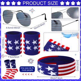 Mepase 6 Pcs Beverage Beer Belt Costume Fanny Pack Outfit Beer Belt for Man(Red Blue White,Usa Style)