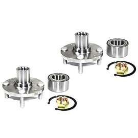 DTA D930604+NT510055 x2 2 Front Wheel Hub Wheel Bearing Kits Compatible with 2000-2010 Hyundai Accent 2006-2011 Kia Rio, Rio5. with Nuts Retaining Clips