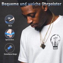 Lankey Sound Bluetooth Kopfhörer, Bluetooth Kopfhörer Over-Ear mit 6 EQ Modi, 65 Std Kabellose Kopfhörer mit Eingebautem HD-Mikrofon, FM, SD/TF für Outdoor, Transport, Reisen, Studium