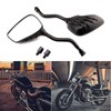 Black 8mm/10mm Motorcycle Skull Skeleton Rearview Side Mirrors For Scooter