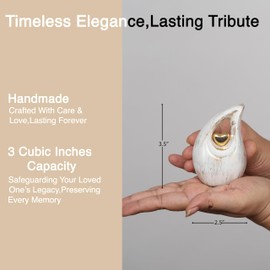 Teardrop urn in Small and Mini Teardrop Urns (Golden White + Golden Heart, Mini - Micro)