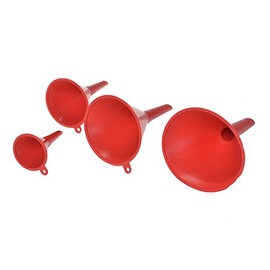 Hillfield Trichterset 4-teilig mit Durchmessern von ca. 5, 7, 9 und 11,3 cm, für Haushalts- und Kfz-Gebrauch, aus Polypropylen, rot