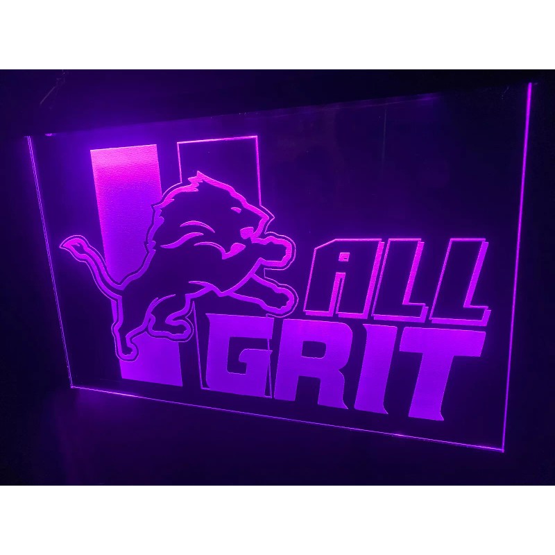 detroit lions Led Neon Light Sign ( 12x8" rgb color