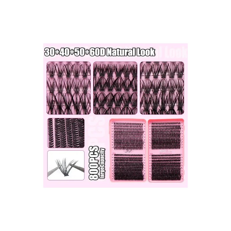 804 Extensiones De Pestañas Postizas Kit Maquillaje Completo