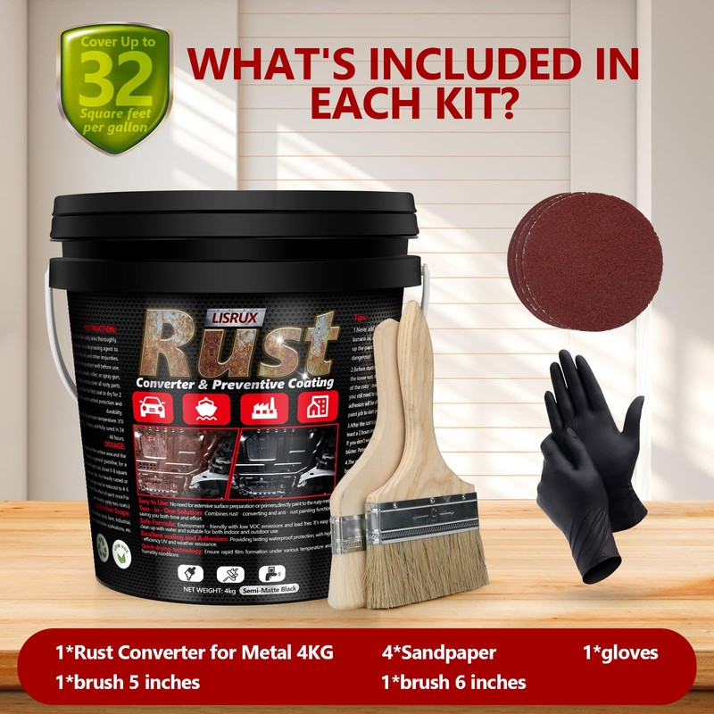 Rust Converter & Metal Primer, 141 Fl Oz Black Rust