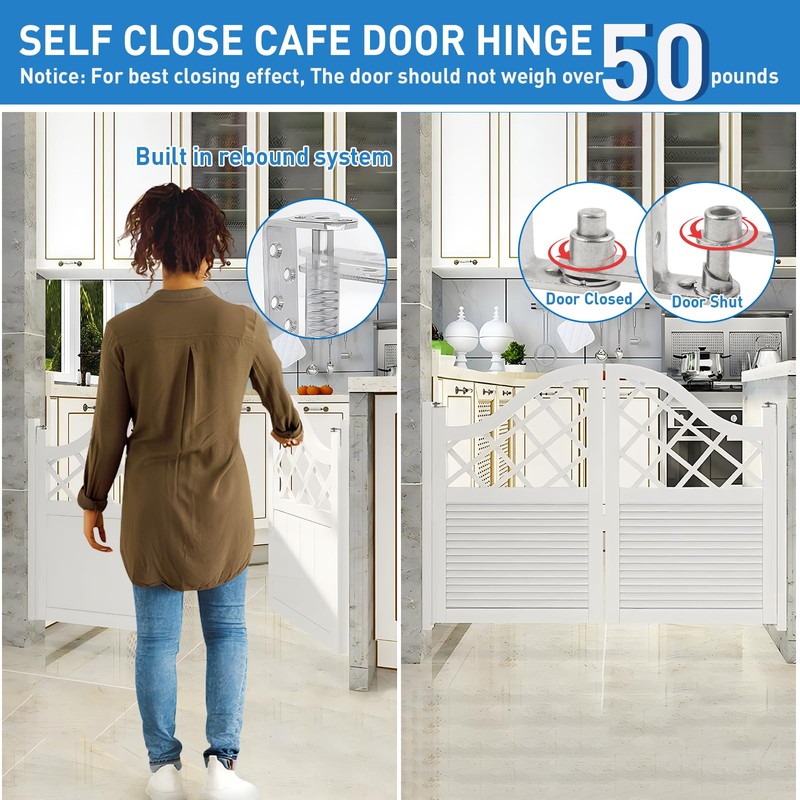 Tambee Saloon Door Hinges, Heavy Duty 304 Stainless Steel Double