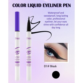 Liquid Eyeliner Pencil-Waterproof Long Lasting Black Matte Eye Liner Pen,Quick-drying High-pigmented Colored Eyeliner,Ultra-Fine Tip Eye Liner,Women's Day Colorful Eye Makeup Gift for Women-01 Black