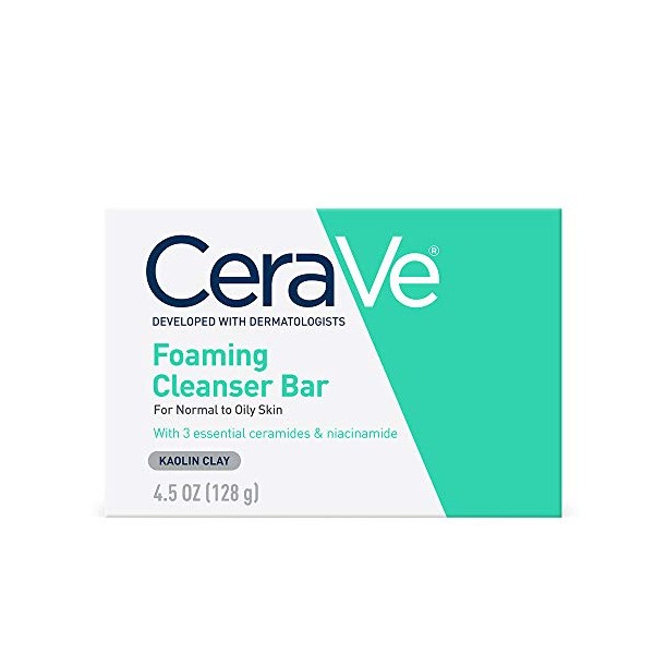 CeraVe Foaming Cleanser Bar Soap-Free Body and Face Cleanser Bar