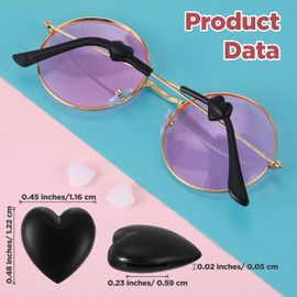 Sorcristy 40PCS Heart Eyeglasses Anti-Slip Silicone Ear Hooks, Heart-Shaped Eyeglass Retainers for Sunglasses, Reading Glasses (Black, White)