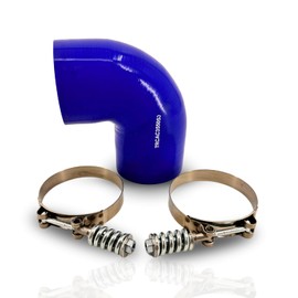 TORQUE 90 Degree Elbow 4-Ply Coupler Silicone Hose ID 3.5" (89mm) with T-Bolt Clamps Set for Turbo, Air Intake and Intercooler Hose Kit (TRCAC355050)