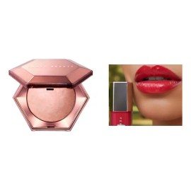 Kit Fenty: Iluminador Rosa 8g + Gloss Plumper Rojo 9ml