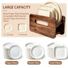 Paper Plate Organizer, Wood Plate Dispenser for 7-12 Inches Plates