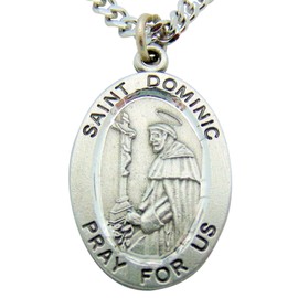 Westman Works St Dominic Solid Pewter One Inch Saint Medal with Stainless Steel Chain