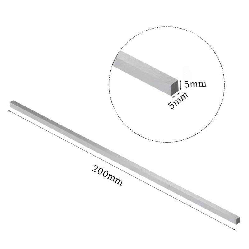 HSS Lathe Tool Bit, 5mm x 5mm x 200mm Square