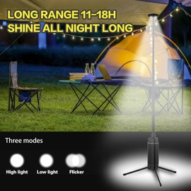 Camping Lights Telescopic, Portable Outdoor Rechargeable Camping Lantern with 10800mAh Battery, Built-in Magnetic Tripod Outdoor Portable LED Lanterns for Emergency, Outages, Hiking, Camping