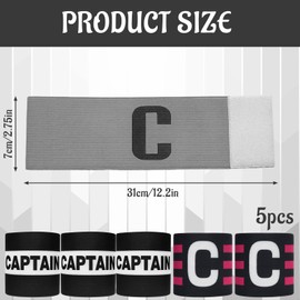 SurPse 5 Pcs Captains Armband, Sport Accessory for Football Soccer Rugby Basketball, Adjustable Leader Arm Bands for Youth and Adults, Durable Polyester Material, (31 * 7 CM/12 * 2.7 Inch)