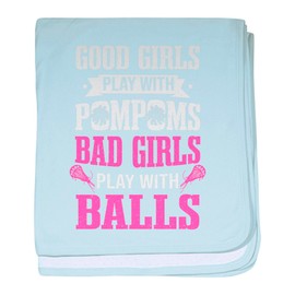 CafePress Lacrosse Player Bad Girls Play with B Baby Blanket, Super Soft Newborn Swaddle
