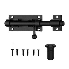 Generic Black 5-inch Heavy-Duty Stainless Steel Fence/Wooden Door/barn Door/Courtyard Door/Internal Door Lock Sliding Bolt Lock Barrel Bolt