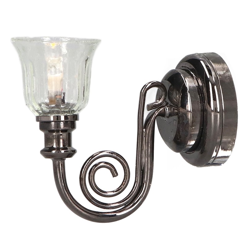 1:12 Dollhouse Wall Lamp LED Warm Lighting Vintage Look Metal