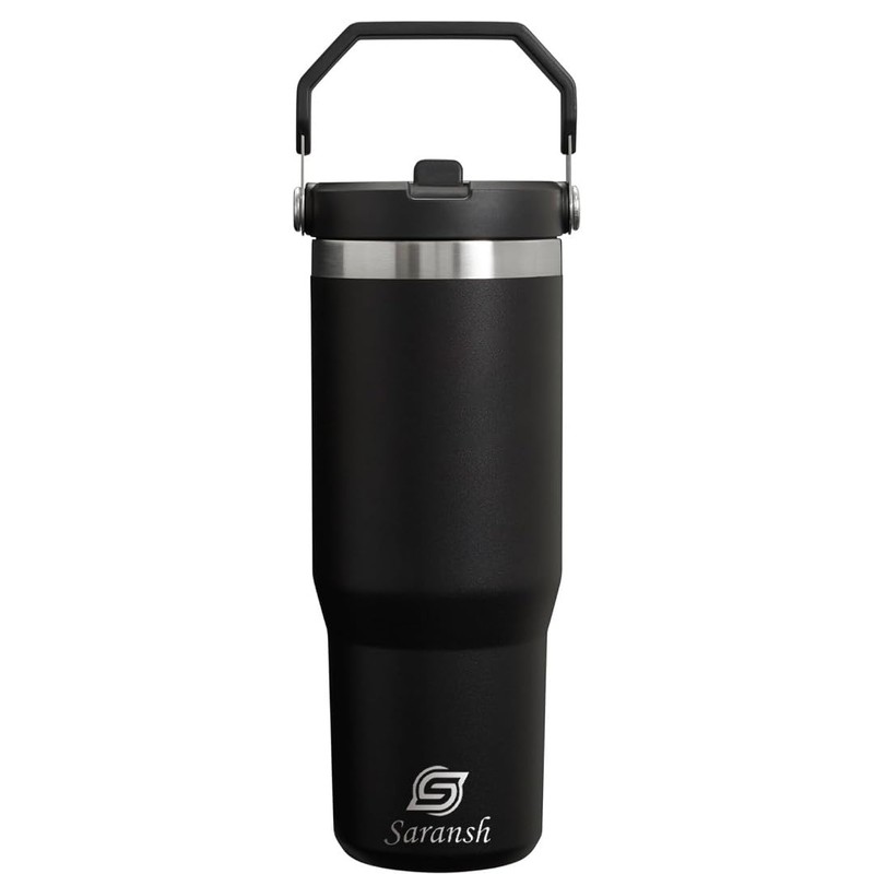 Saransh 30 OZ Stainless Steel Tumbler with Flip Straw |