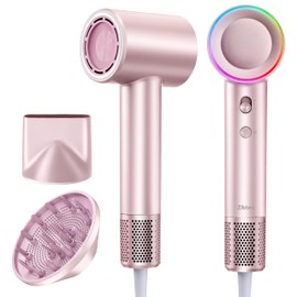 High-Speed Hair Dryer with Diffuser, Ionic Blow Dryer (Rose Gold)