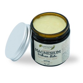 Sapónne Naturals Magnesium Wellness Balm- Vegan | Sleep & Muscle Balm | High-Strength Zechstein Magnesium 625mg | Restless Legs | Argan Oil, Hempseed Oil, Shea Butter |60g Jar Cream