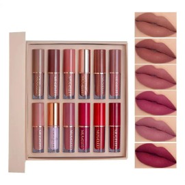 Set De Labiales Indeleble Labial Multicolor Ligero Set De 12