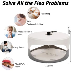 Unbranded Flea Traps for Inside Your Home, 2 Pack Flea Trap with Sticky Pads Refills & Lig