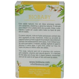 BIOBABY, very sweet and natural soap, ideal for babies and very sensitive skin, enriched with organic sweet almond oil, 100 g, without essential oils.
