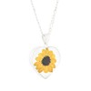 Dije Corazón "Tú Sí Eres Bonita" Collar Girasol en Plata