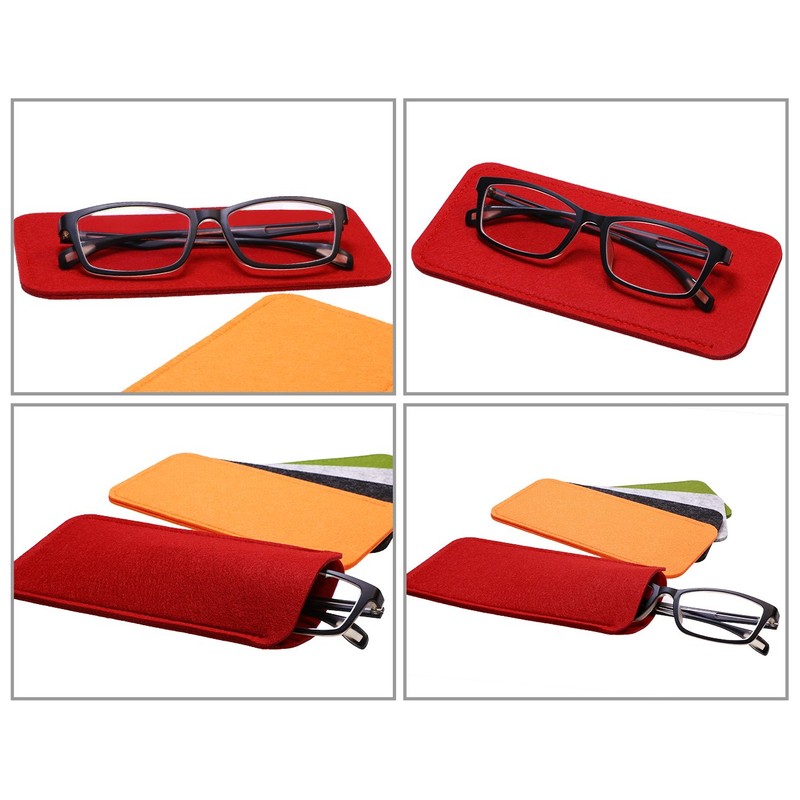 Shapenty 5 Colors Portable Felt Eyeglass Pouch Case Reading Glasses