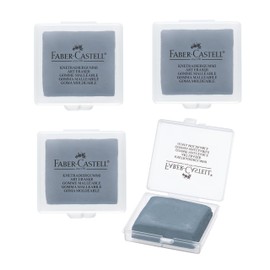 Faber-Castell Erasers - Drawing Art kneaded Erasers, Large Size Grey - 4 Pack | Faber-Castell