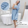 8 Piece Oversized Blue Bath Towel Set-2 Extra Large Bath