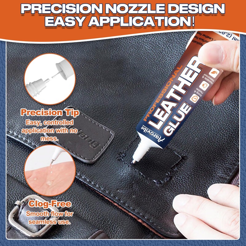 Aarovibe Leather Glue, 60ml Strong & Flexible Leather Adhesive –