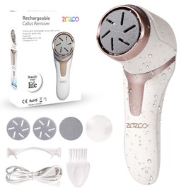 Electric Foot Callus Remover with Dander Vacuum, 3 Roller Heads & 2 Speeds Rechargeable Waterproof Professional Portable Pedicure Tool, Foot Scrub File Kit for Care of Dead Skin, Chapped, Foot Corns