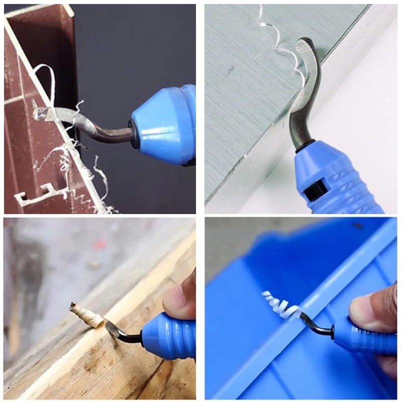 Universal deburring tool, deburrer, hand deburrer, 360° rotating blade cutting