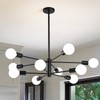 RUIYEY Modern Sputnik Chandeliers Light, 10-Light Black Chandeliers for Dining