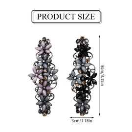 Zsanhua 4 Pack Vintage Hair Barrette, Vintage Flower Hair Barrette for Women Metal Retro Hair Clips French Barrette, Rhinestones Hair Barrettes Flower Hairpin Hair Accessoires for Women Girls